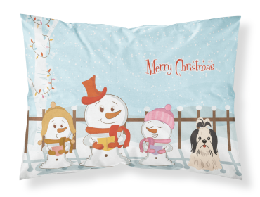 Shih Tzu - Black and White - Merry Christmas Carolers Standard Pillowcase