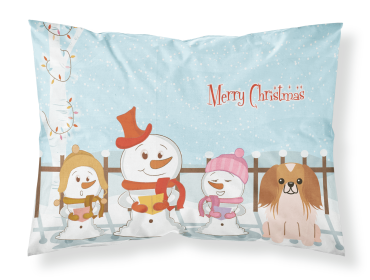 Pekingese - Red and White - Merry Christmas Carolers Standard Pillowcase