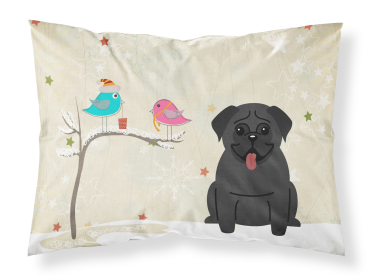 Pug - Black - Christmas Presents between Friends Fabric Standard Pillowcase