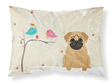 Pug - Brown - Christmas Presents between Friends Fabric Standard Pillowcase