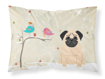 Pug - Fawn - Christmas Presents between Friends Fabric Standard Pillowcase