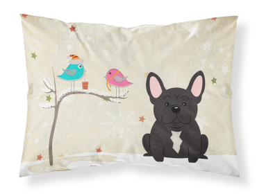 French Bulldog - Brindle - Christmas Presents between Friends Fabric Standard Pillowcase