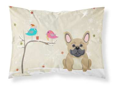 French Bulldog - Cream - Christmas Presents between Friends Fabric Standard Pillowcase