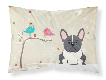 French Bulldog - Black and White - Christmas Presents between Friends Fabric Standard Pillowcase