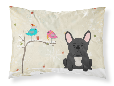 French Bulldog - Black - Christmas Presents between Friends Fabric Standard Pillowcase