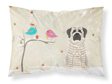 Mastiff - Brindle and White - Christmas Presents between Friends Fabric Standard Pillowcase