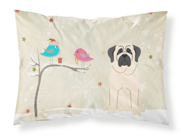 Mastiff - White - Christmas Presents between Friends Fabric Standard Pillowcase