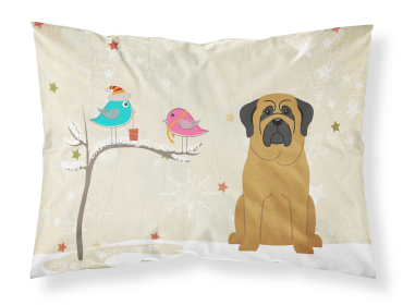 Mastiff Christmas Presents between Friends Fabric Standard Pillowcase