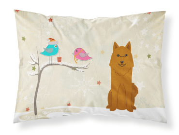 Karelian Bear Dog Christmas Presents between Friends Fabric Standard Pillowcase