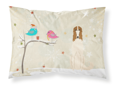 Borzoi Christmas Presents between Friends Fabric Standard Pillowcase