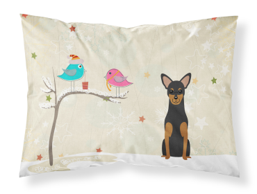 Manchester Terrier Christmas Presents between Friends Fabric Standard Pillowcase