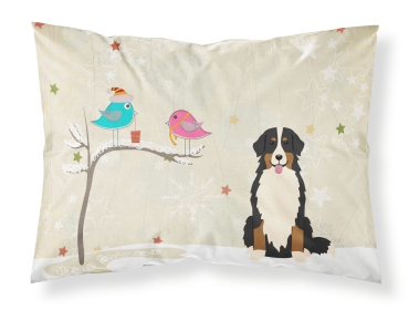 Bernese Mountain Dog Christmas Presents between Friends Fabric Standard Pillowcase