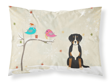 Greater Swiss Mountain Dog Christmas Presents between Friends Fabric Standard Pillowcase