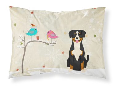 Entlebucher Christmas Presents between Friends Fabric Standard Pillowcase