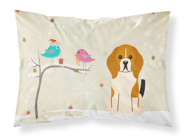 Beagle Christmas Presents between Friends Fabric Standard Pillowcase