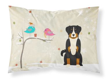 Appenzeller Sennenhund Christmas Presents between Friends Fabric Standard Pillowcase