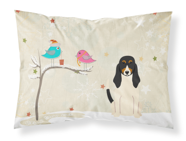 Swiss Hound Christmas Presents between Friends Fabric Standard Pillowcase