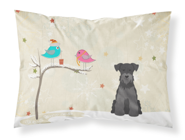 Miniature Schnauzer - Black - Christmas Presents between Friends Fabric Standard Pillowcase