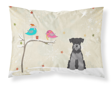 Miniature Schnauzer - Black and Silver - Christmas Presents between Friends Fabric Standard Pillowcase