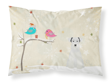 Miniature Schnauzer - White - Christmas Presents between Friends Fabric Standard Pillowcase