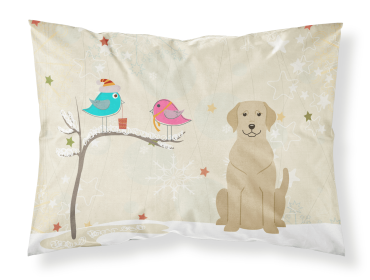 Labrador Retriever - Yellow - Christmas Presents between Friends Fabric Standard Pillowcase