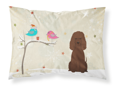 Irish Water Spaniel Christmas Presents between Friends Fabric Standard Pillowcase