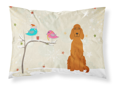 Irish Setter Christmas Presents between Friends Fabric Standard Pillowcase