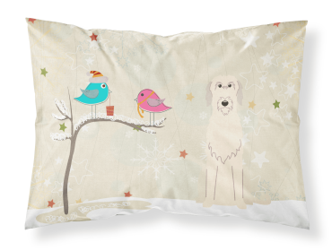 Irish Wolfhound Christmas Presents between Friends Fabric Standard Pillowcase