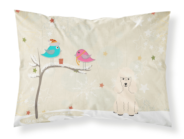 Poodle - White - Christmas Presents between Friends Fabric Standard Pillowcase