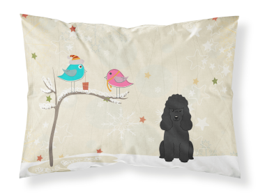 Poodle - Black - Christmas Presents between Friends Fabric Standard Pillowcase