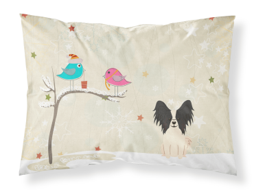 Papillon - Black and White - Christmas Presents between Friends Fabric Standard Pillowcase