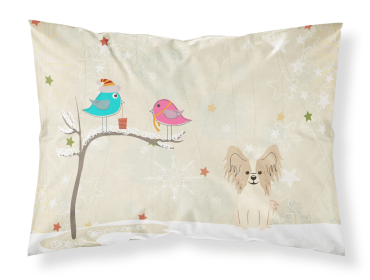 Papillon - Sable and White - Christmas Presents between Friends Fabric Standard Pillowcase