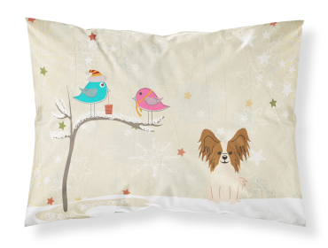 Papillon - Red and White - Christmas Presents between Friends Fabric Standard Pillowcase