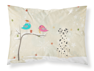 Dalmatian Christmas Presents between Friends Fabric Standard Pillowcase