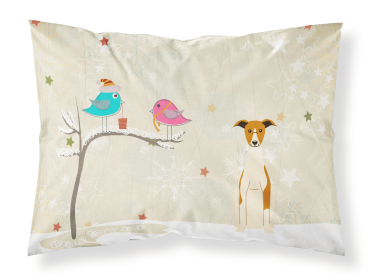 Whippet Christmas Presents between Friends Fabric Standard Pillowcase