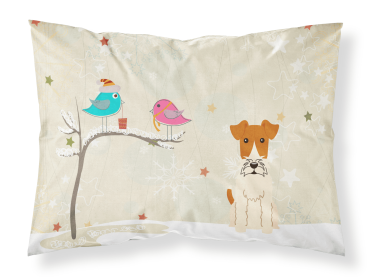 Fox Terrier - Wire - Christmas Presents between Friends Fabric Standard Pillowcase