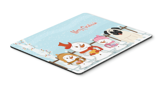 Pug - Cream - Merry Christmas Carolers Mouse Pad