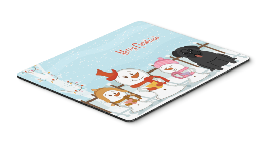 Pug - Black - Merry Christmas Carolers Mouse Pad