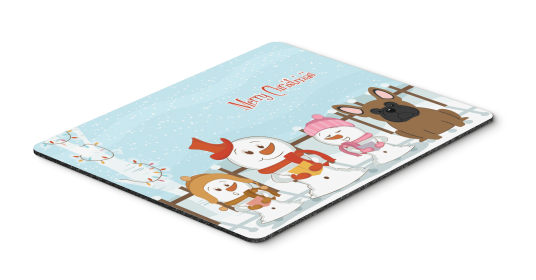 French Bulldog - Brown - Merry Christmas Carolers Mouse Pad