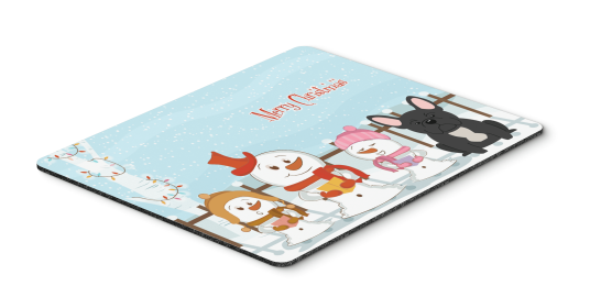 French Bulldog - Black - Merry Christmas Carolers Mouse Pad