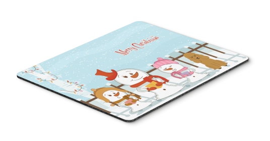 Poodle - Tan - Merry Christmas Carolers Mouse Pad