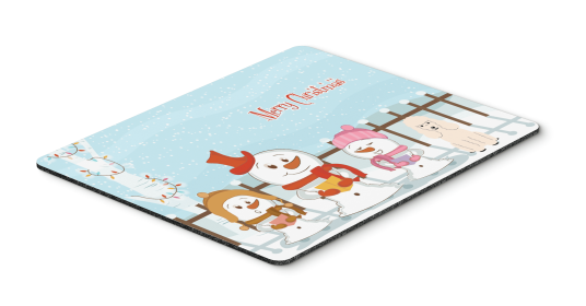 Poodle - White - Merry Christmas Carolers Mouse Pad