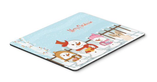 Papillon - Sable and White - Merry Christmas Carolers Mouse Pad