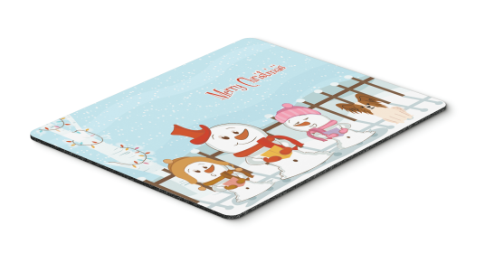 Papillon - Red and White - Merry Christmas Carolers Mouse Pad