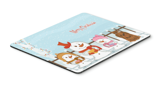 Shih Tzu - Chocolate - Merry Christmas Carolers Mouse Pad