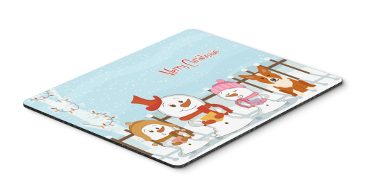 Corgi Merry Christmas Carolers Mouse Pad