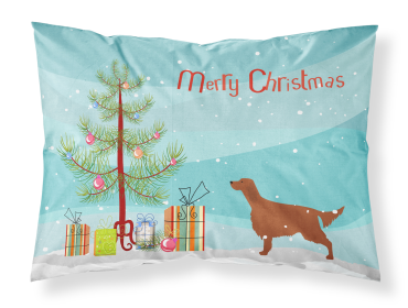 Irish Setter with Merry Christmas Tree Fabric Standard Pillowcase