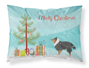 Sheltie/Shetland Sheepdog with Merry Christmas Tree Fabric Standard Pillowcase