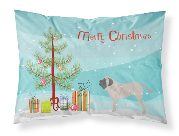 Mastiff - English - with Merry Christmas Tree Fabric Standard Pillowcase