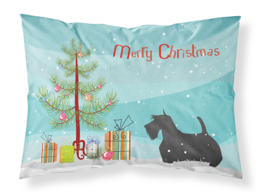 Scottish Terrier with Merry Christmas Tree Fabric Standard Pillowcase